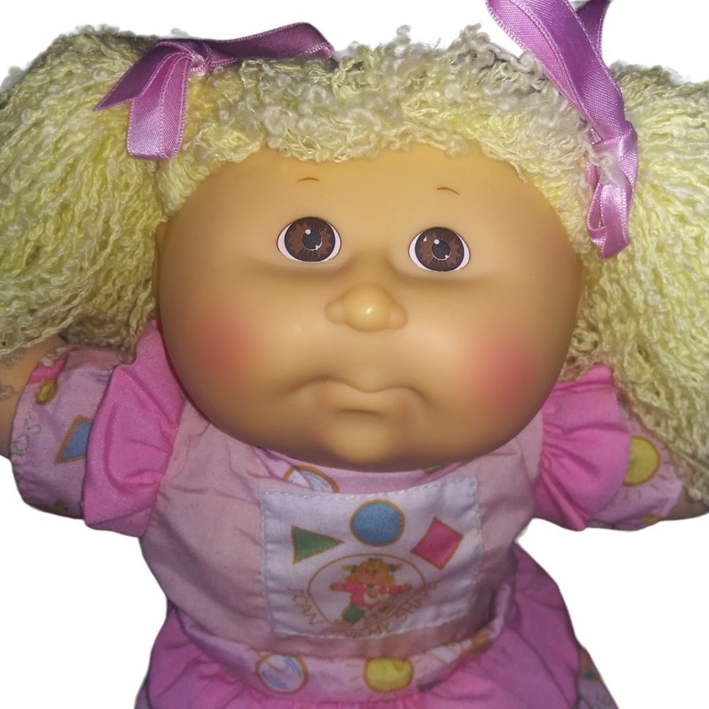 VTG Cabbage Patch Kids First Edition Preschool Kids Blonde Dimple Chin Girl Doll